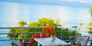 Terrace floor view from Seafront Apartments Studios Kavos Corfu