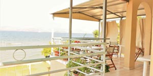 Terrace floor view from Seafront Apartments Studios Kavos Corfu